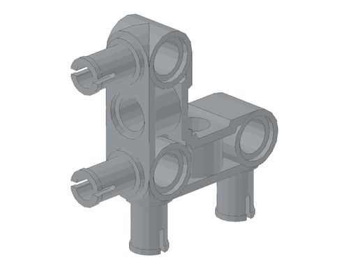 Technic, Pin Connector Perpendicular 3 x 3 Bent with 4 Pins 55615